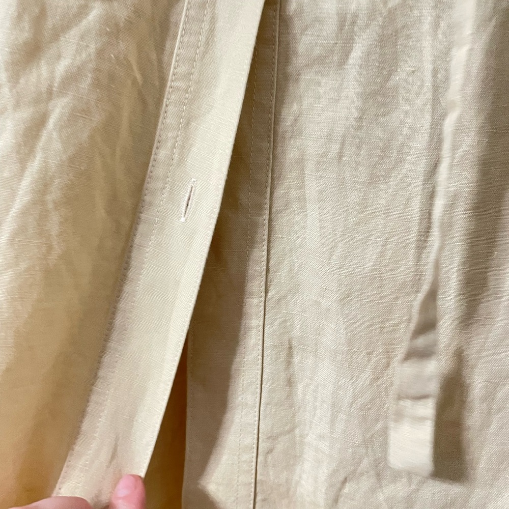 Maggy London Neutral Utility Dress Linen Safari Chic Coastal Size 4 - Picture 4 of 6